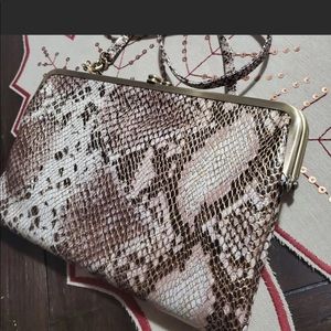 Snakeskin hobo crossbody- barely worn in great condition